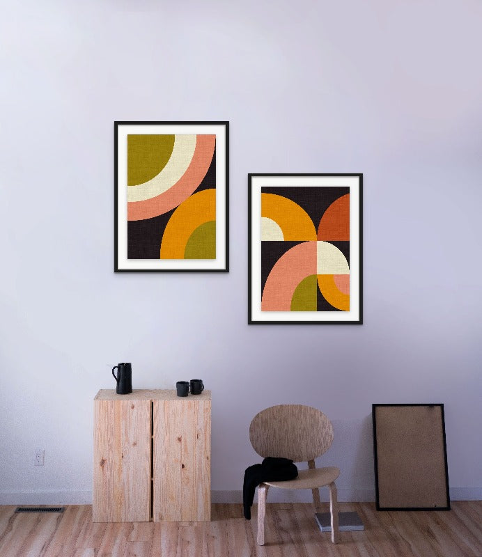 Set "Geo Shapes Fall 21 Geo" + "Geo Shapes Fall 21 Rounded" Art Prints