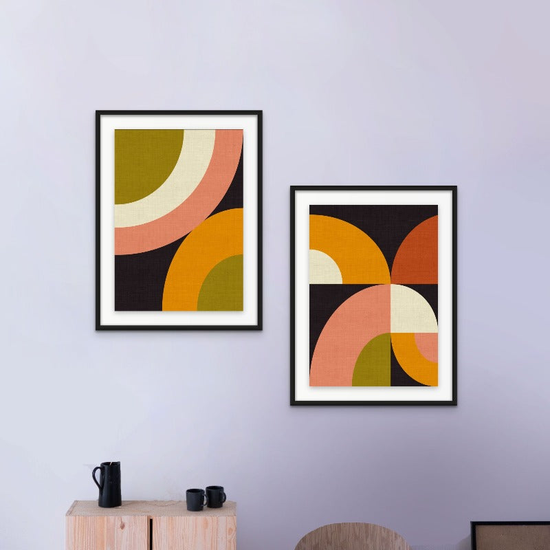 Set "Geo Shapes Fall 21 Geo" + "Geo Shapes Fall 21 Rounded" Art Prints