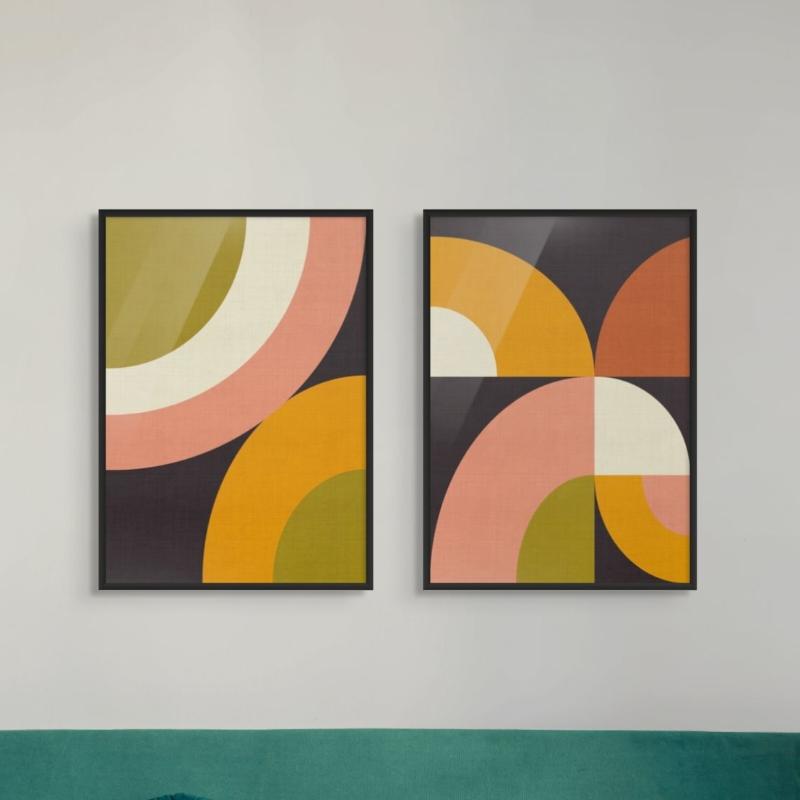 Set "Geo Shapes Fall 21 Geo" + "Geo Shapes Fall 21 Rounded" Art Prints