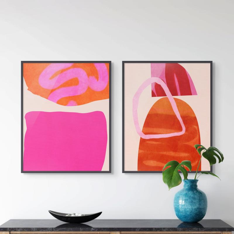 Set "Painted Lines Kopie" Art Prints