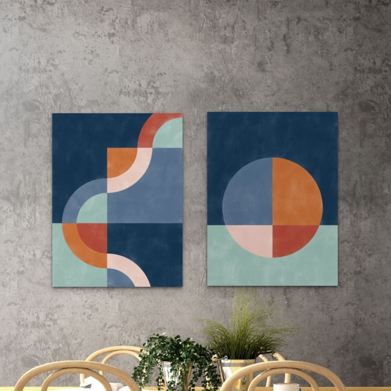 Set "Circular Fushion 3" + "Colorful spaces" Art Prints