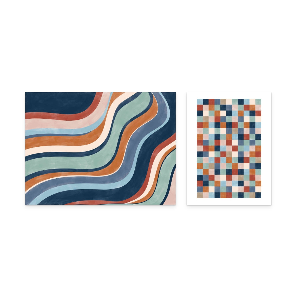 Set Colorful Patterns Art Print