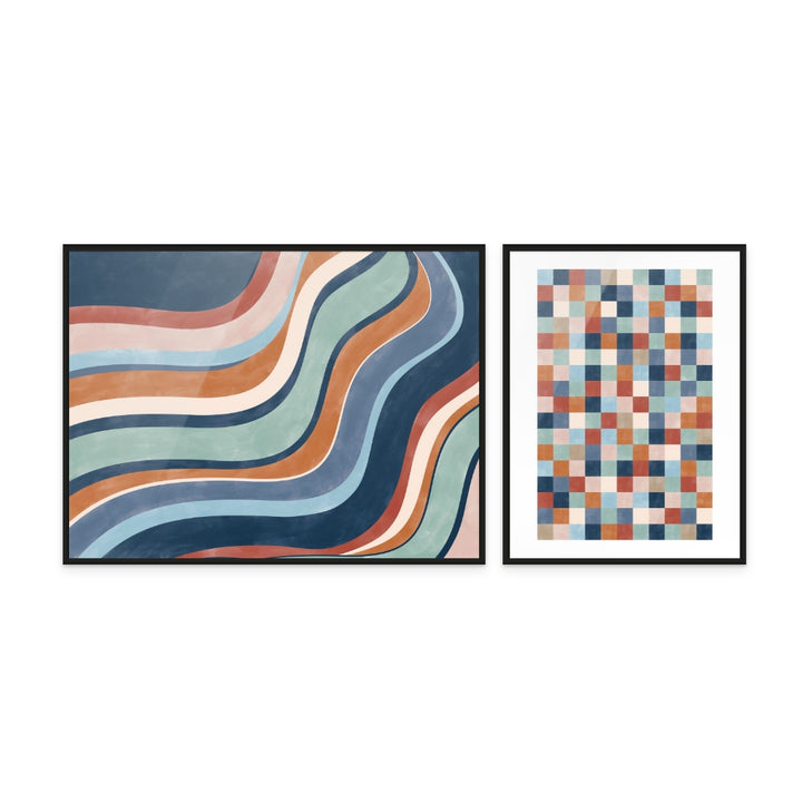 Set Colorful Patterns Art Print