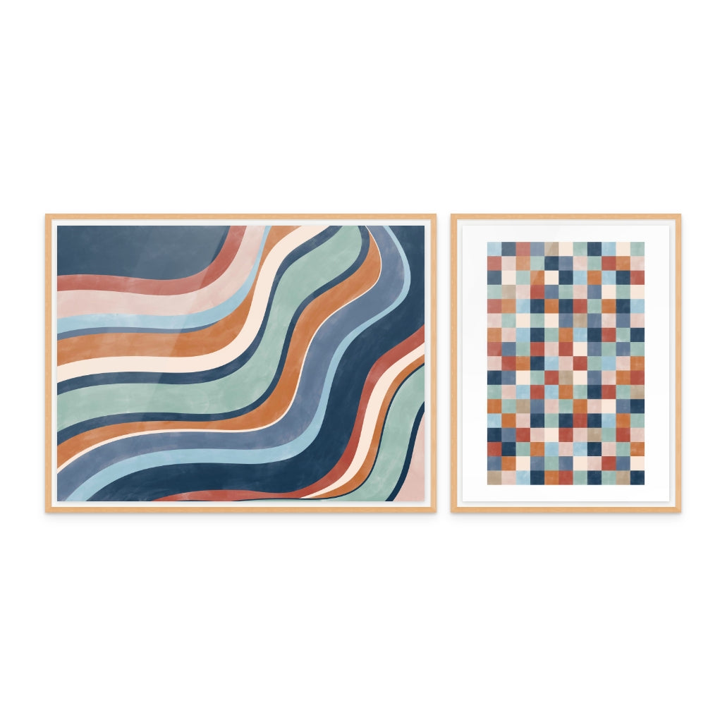 Set Colorful Patterns Art Print