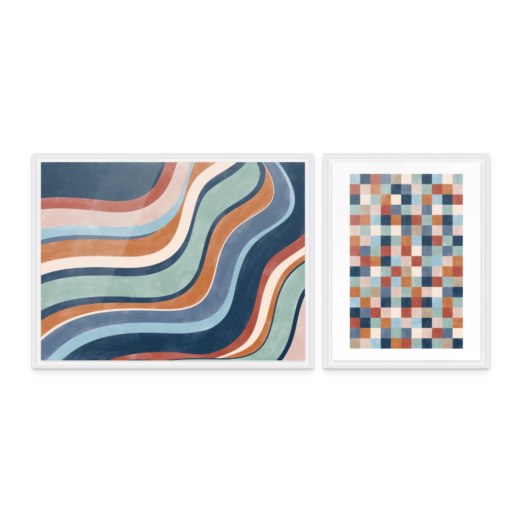 Set Colorful Patterns Art Print