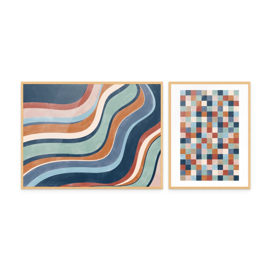 Set Colorful Patterns Art Print