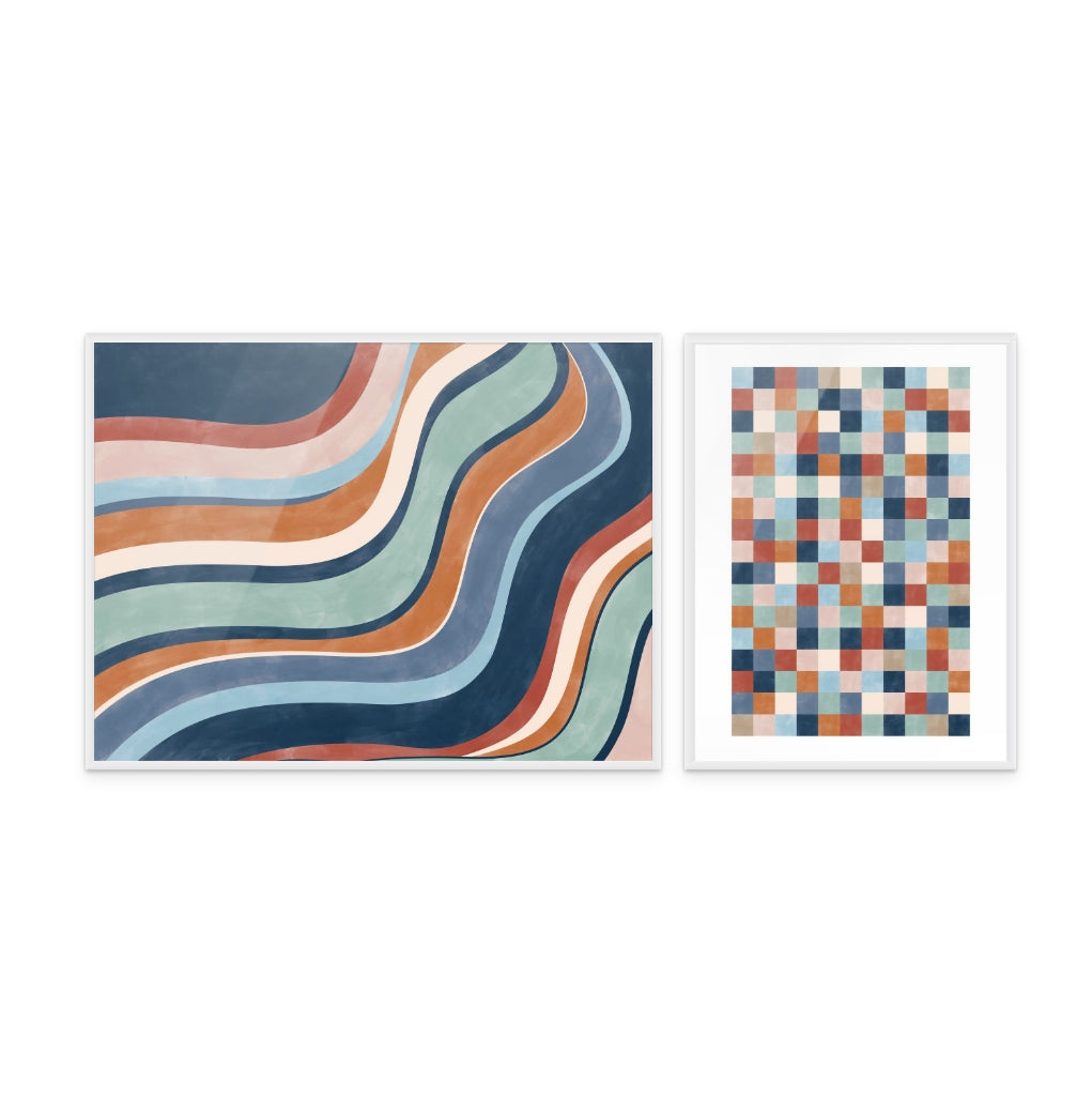 Set Colorful Patterns Art Print