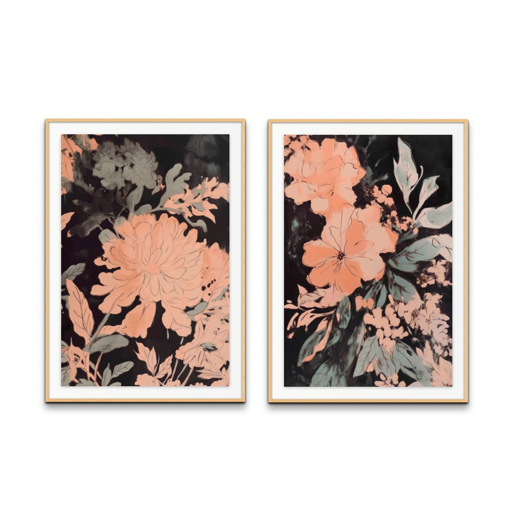 Set "Wild Peony" + "Wild Flowers No 2" Art Prints