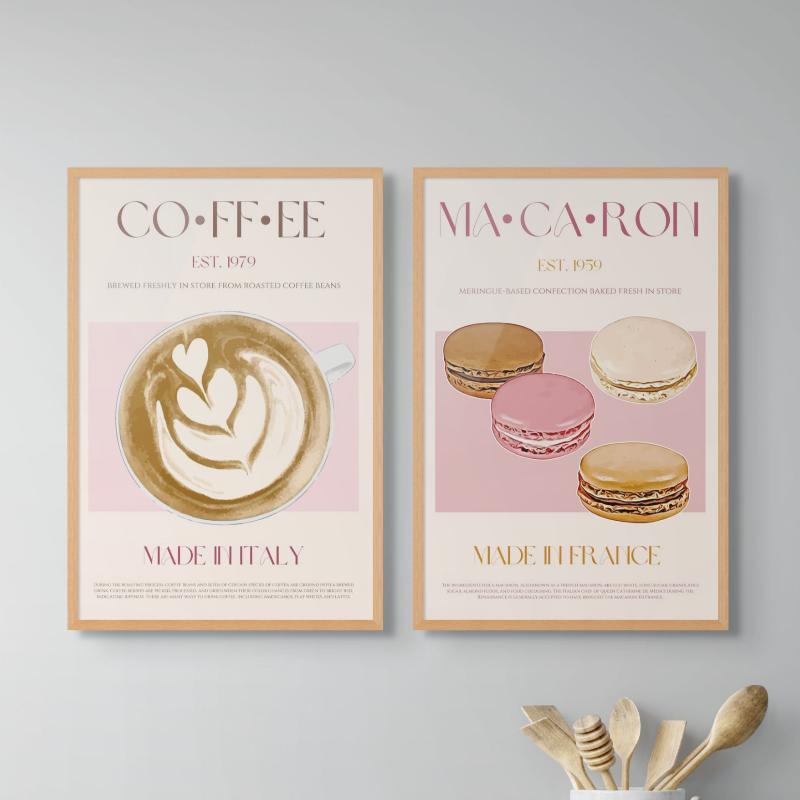 Set "Macaron + Coffee" Art Prints