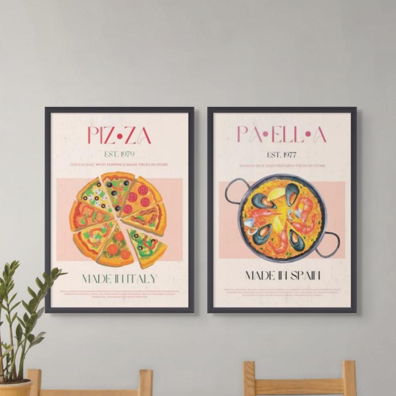 Set "Paealla" + "Pizza" Art Prints