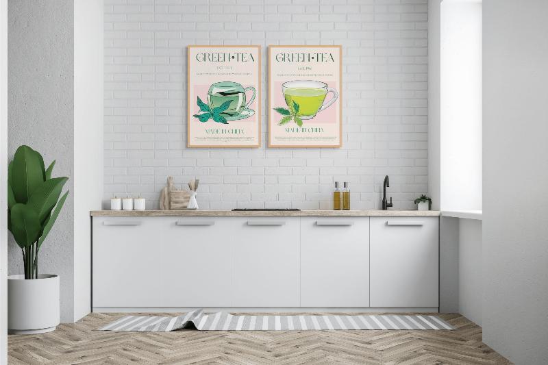 Set "Green Tea" Art Prints