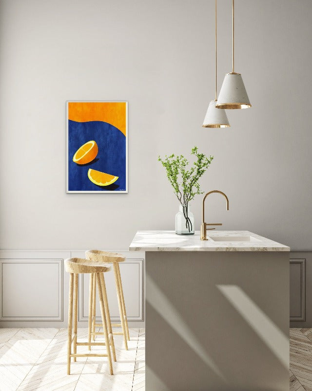 Petit Déjeuner, Two Oranges Art Print