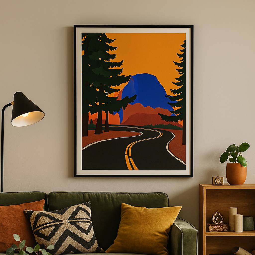 Cuadro "Clacier Road With Half Dome"