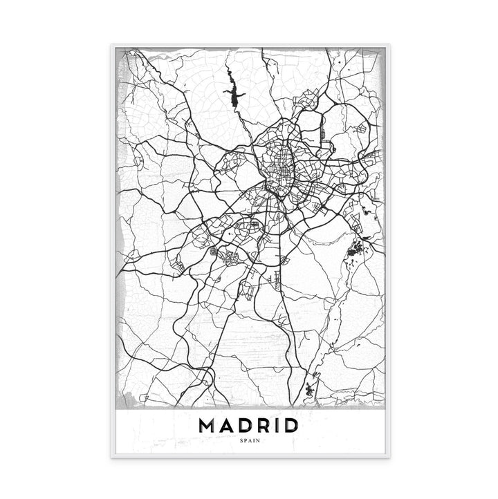 Madrid White Art Print