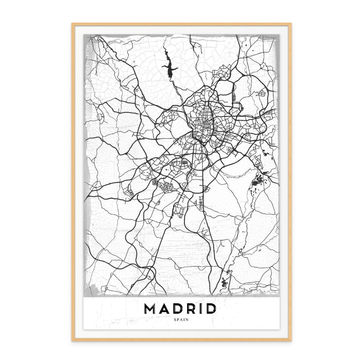 Madrid White Art Print