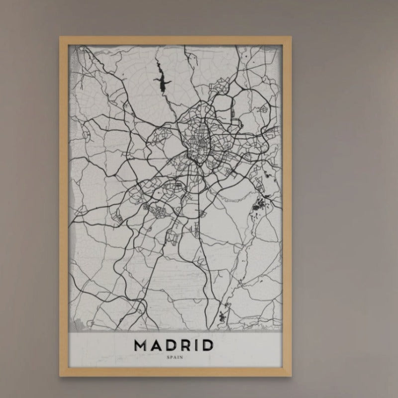 Madrid White Art Print