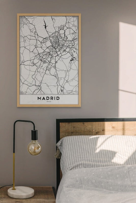 Madrid White Art Print