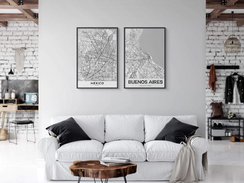 Set "Buenos Aires White" + "Mexico" Art Prints