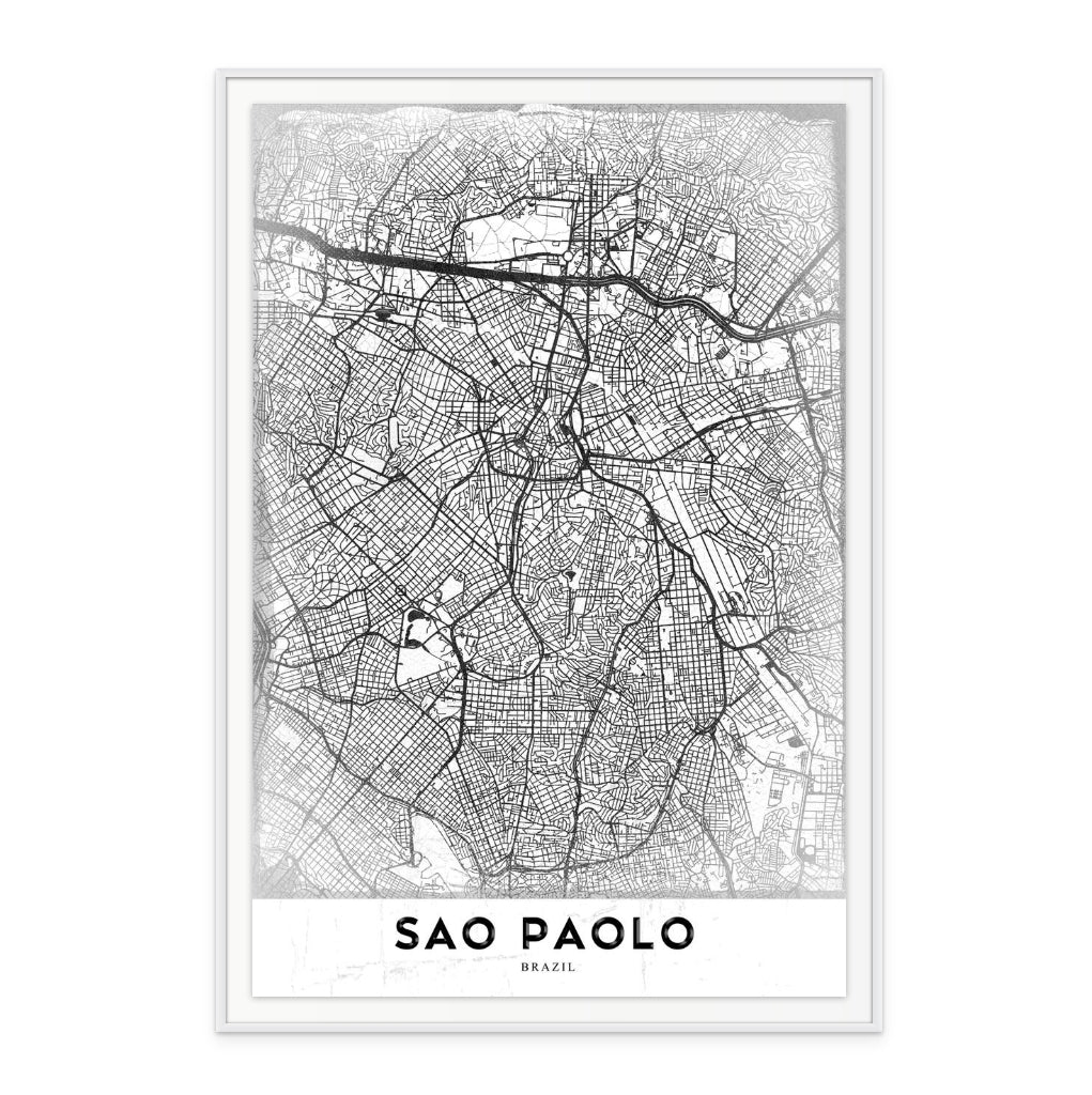 Sao Paolo White Art Print