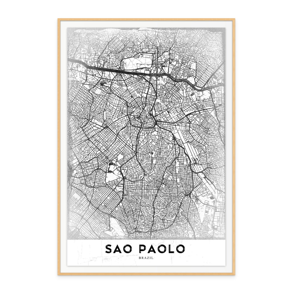 Sao Paolo White Art Print