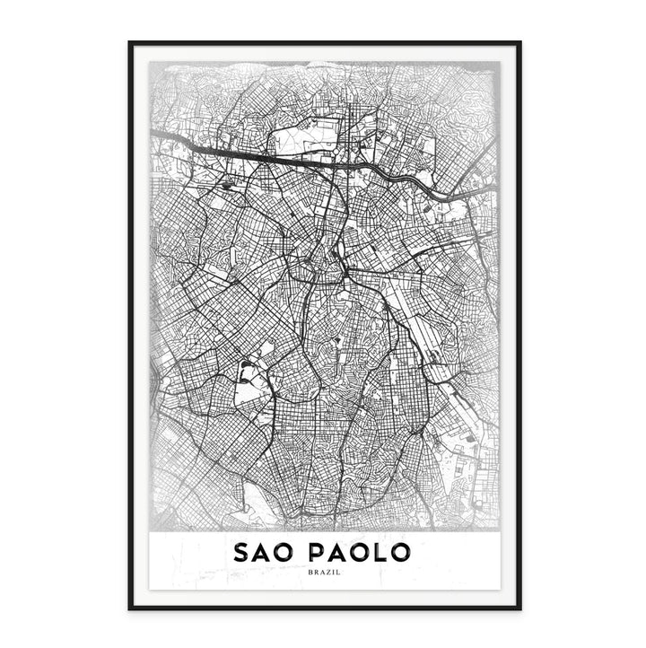 Sao Paolo White Art Print