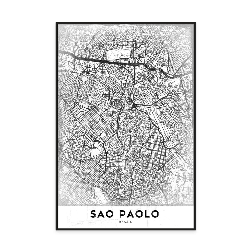 Sao Paolo White Art Print