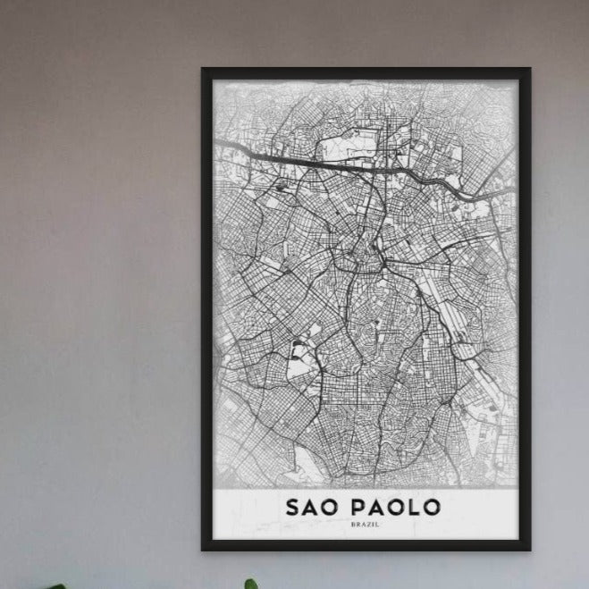 Sao Paolo White Art Print