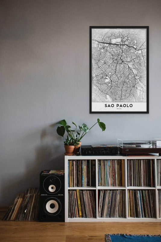 Sao Paolo White Art Print