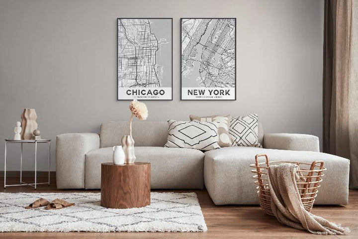 Set "New York White" + "Chicago White" Art Prints