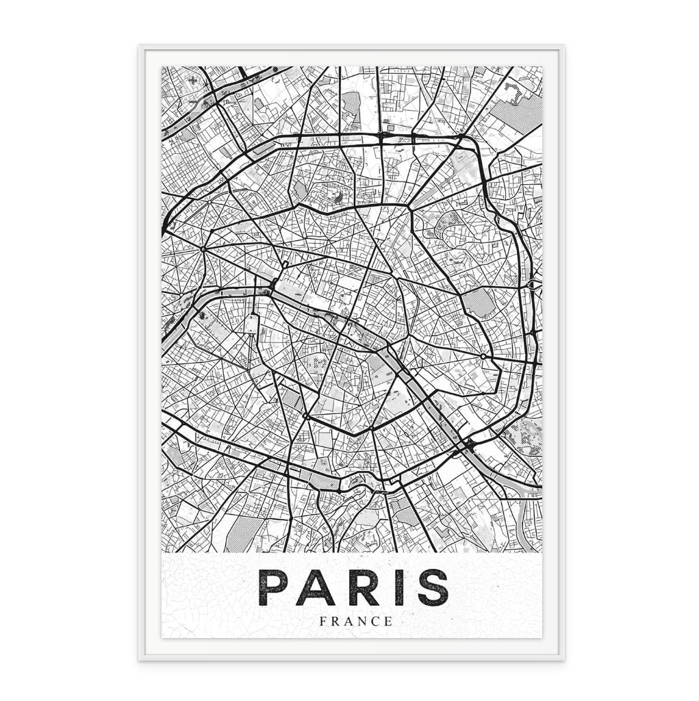 Paris White Art Print