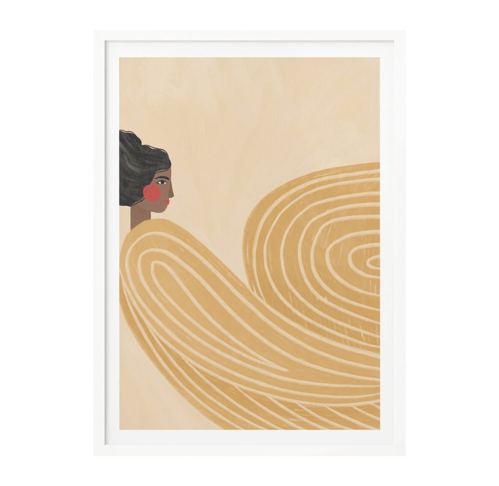 The Woman With the Yellow Stripes Art Print