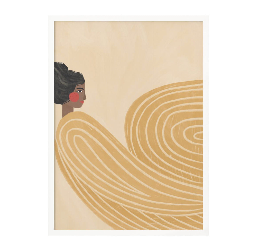 The Woman With the Yellow Stripes Art Print