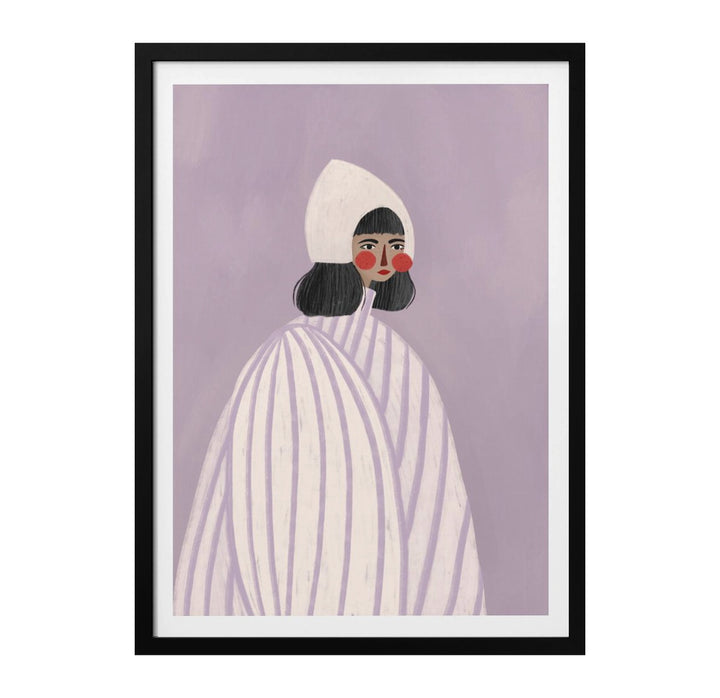 The Woman With the White Hat Art Print