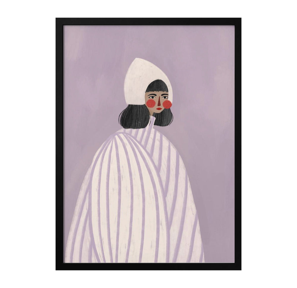 The Woman With the White Hat Art Print