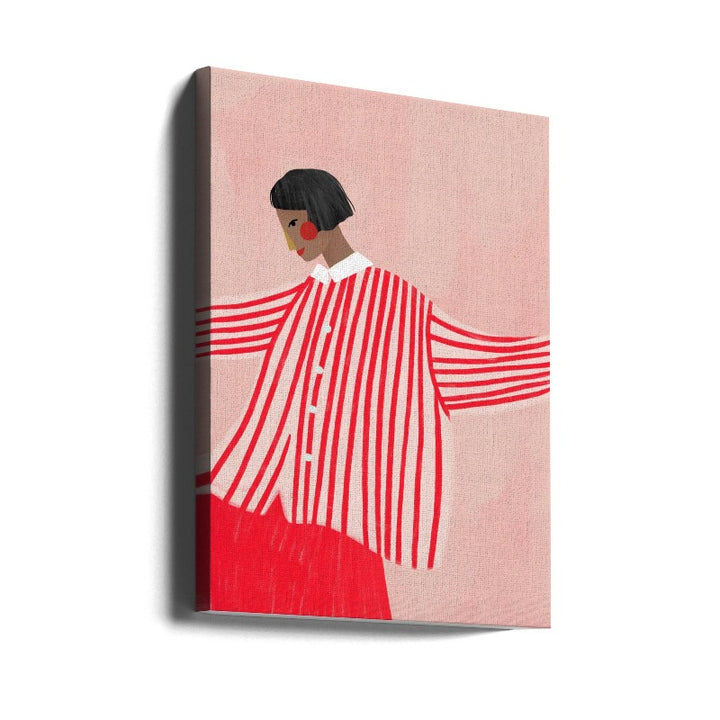 The Woman With the Red Stripes Art Print