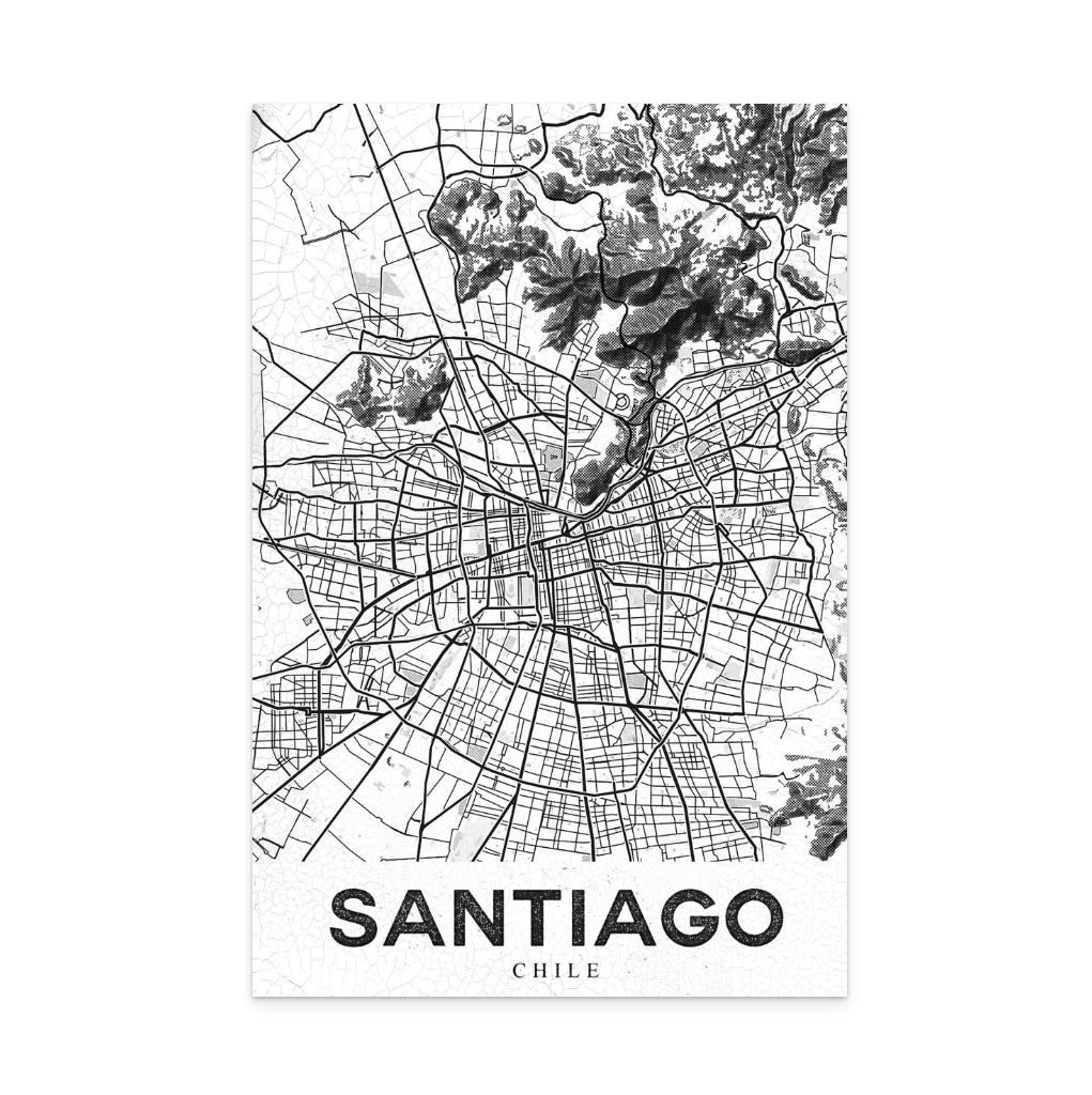 Santiago White Art Print