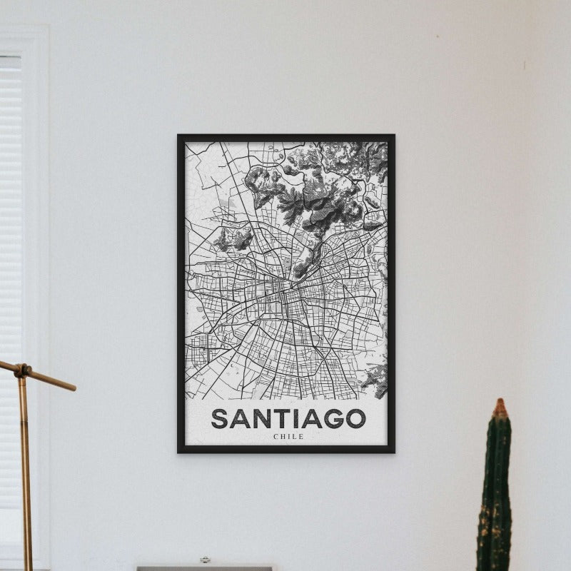 Santiago White Art Print