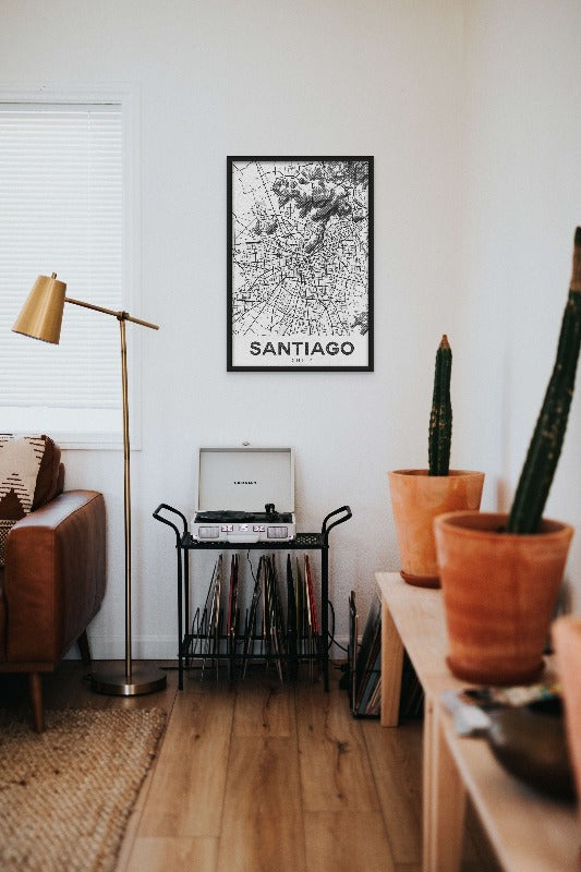 Santiago White Art Print