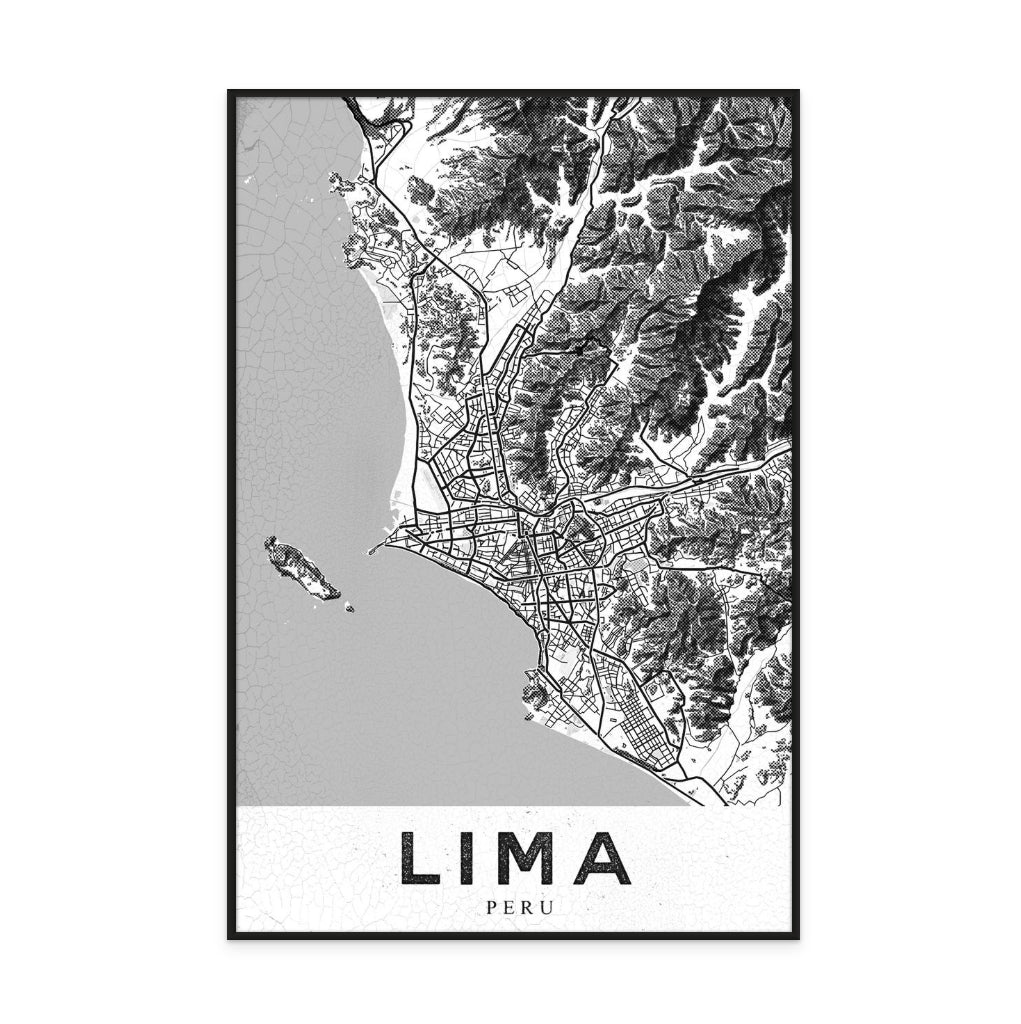 Lima White Art Print