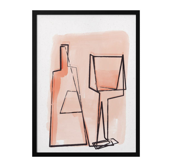 Bottle And Glass Art Print