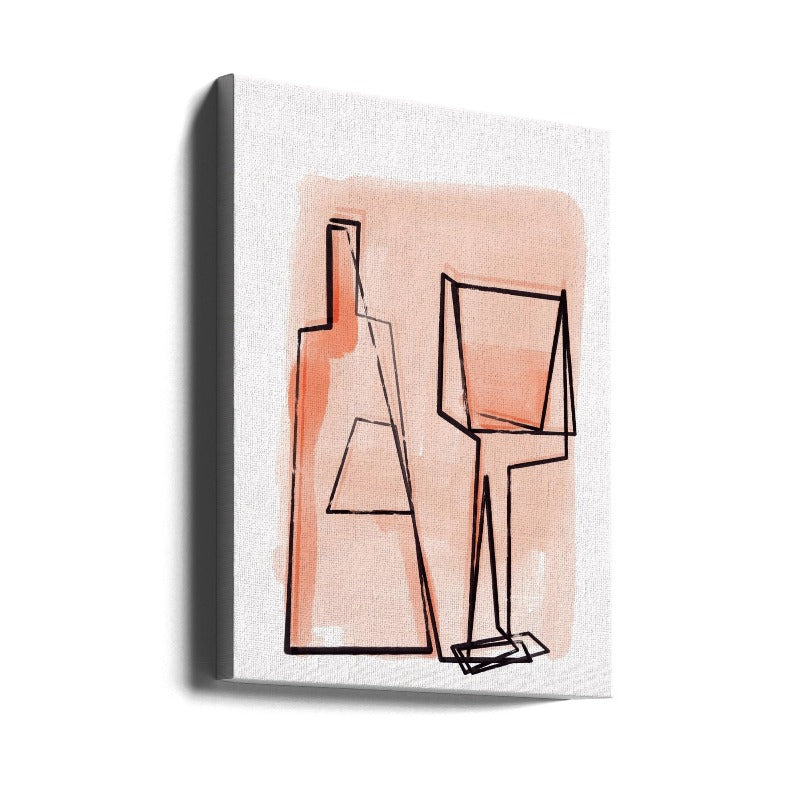 Bottle And Glass Art Print