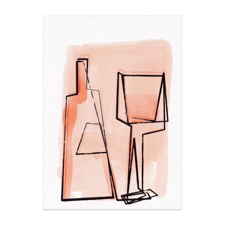 Bottle And Glass Art Print