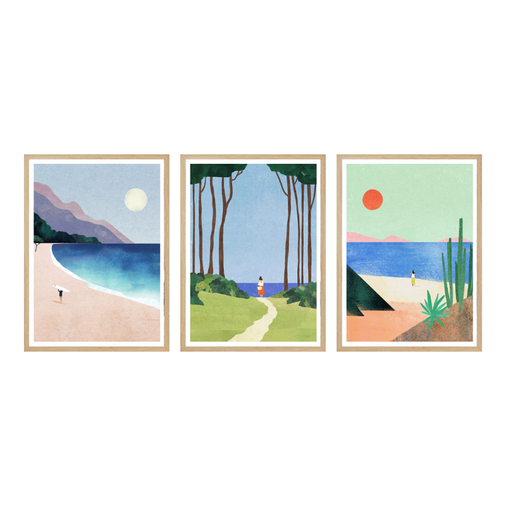 Set de cuadros "Coastal Trails"