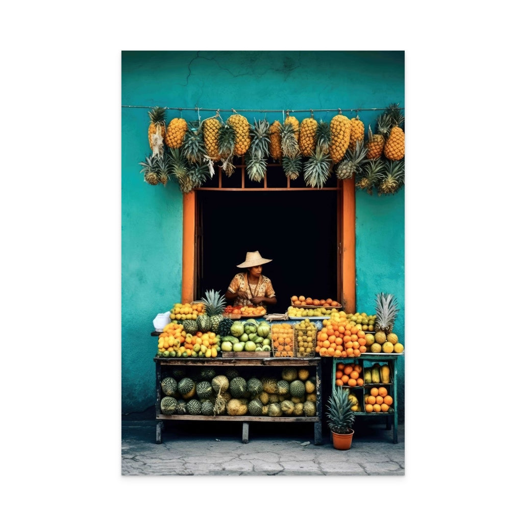 Colores en el Mercado Mexicano Art Print