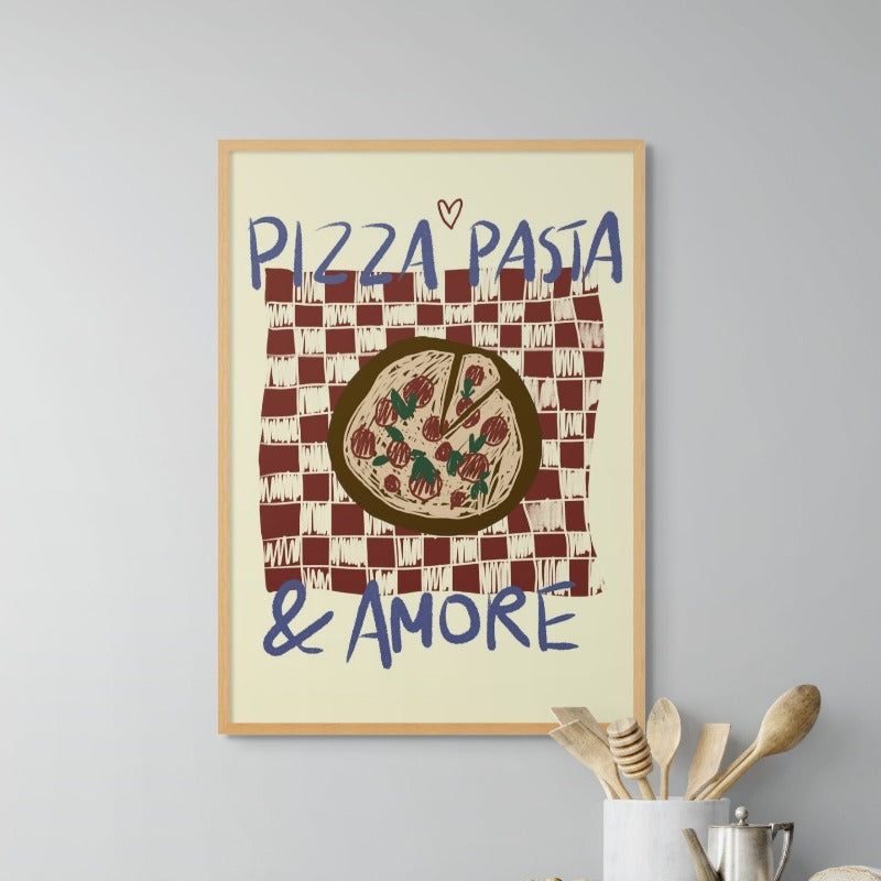 Pizza Pasta a Amore Art Print