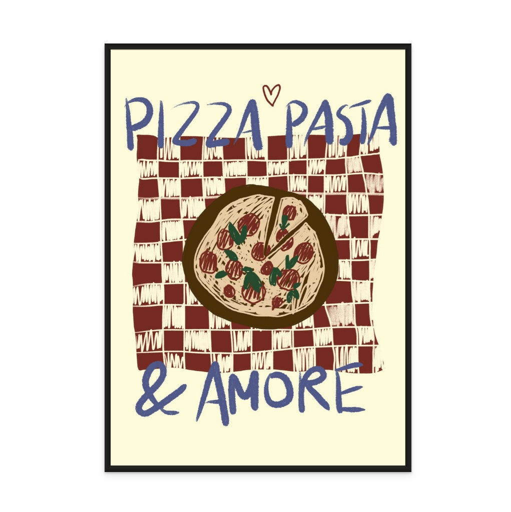 Pizza Pasta a Amore Art Print