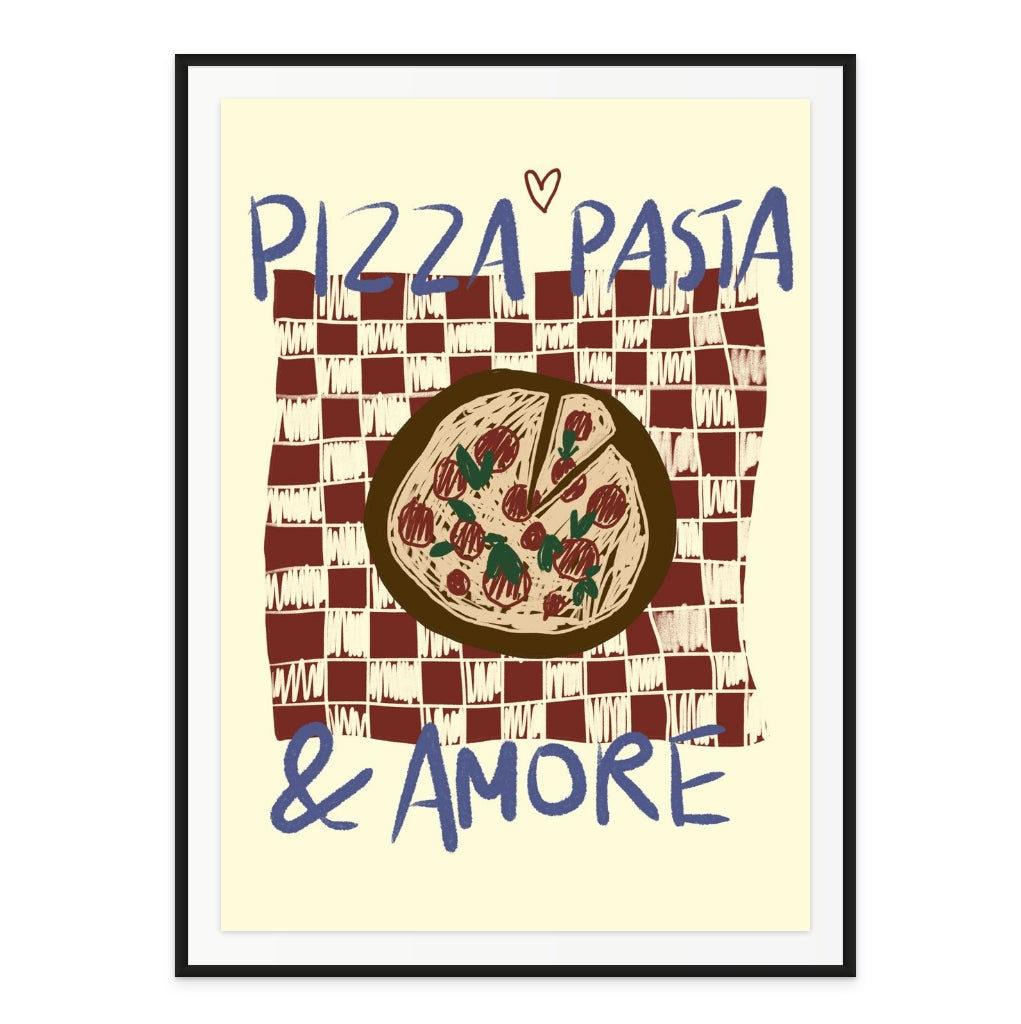 Pizza Pasta a Amore Art Print