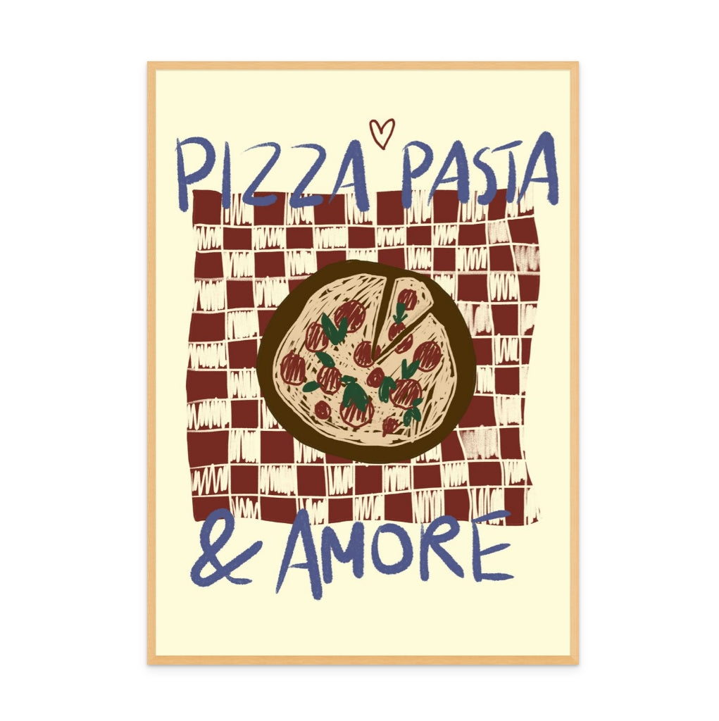 Pizza Pasta a Amore Art Print