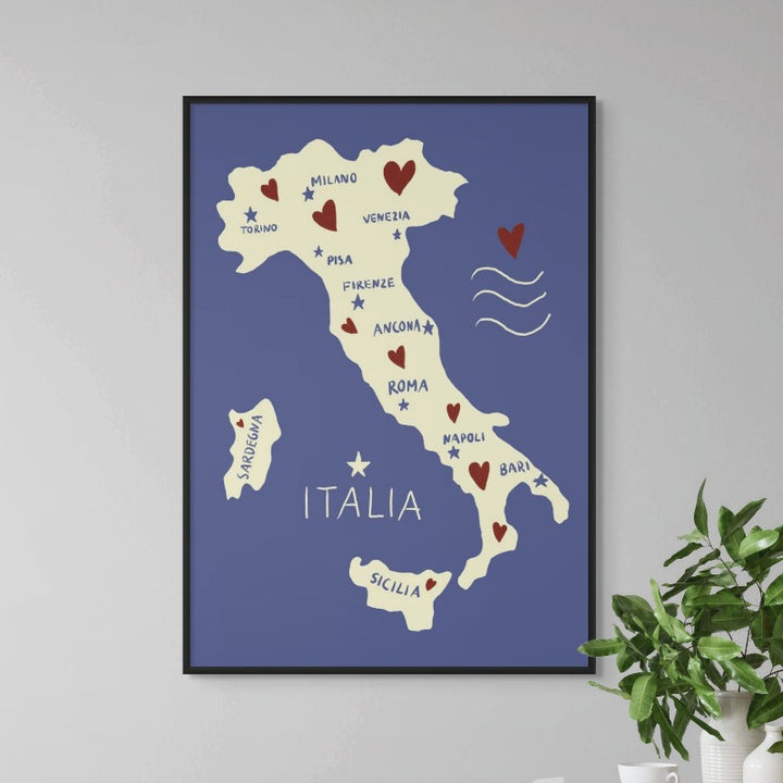 Italiy Map Art Print