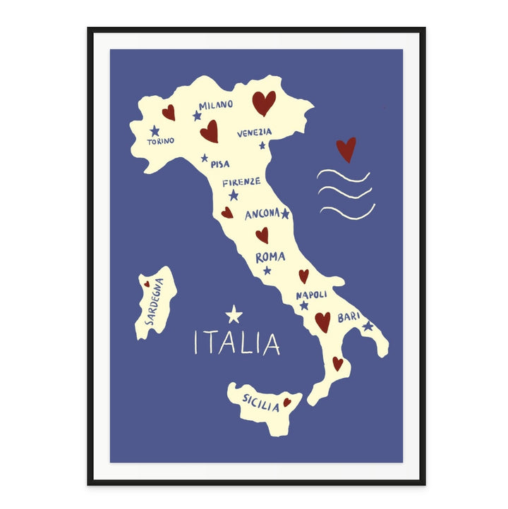 Italiy Map Art Print